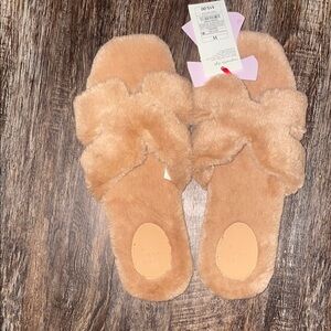 a new day Tan Plush Slippers for Cozy Comfort